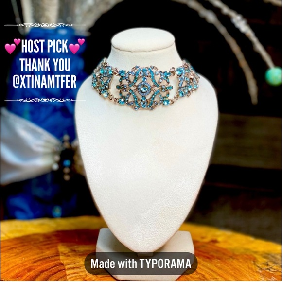 VLMC Vintage Victorian Style Bracelet / Aquamarine Colored / Blue / Adjustable - Picture 9 of 13